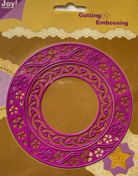 Stanzschablone Cutting&Embossing rund, Blumenrahmen